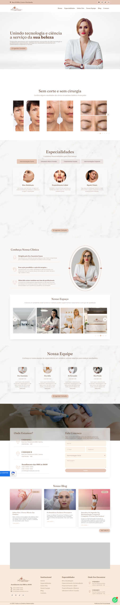 Site Institucional para Clínica de Estética Avançada